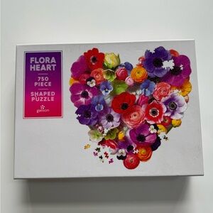 Galison 750 Piece Shaped Flora Heart Jigsaw Puzzle